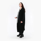  AKH Fashion Kleid in gerader Form, aus Baumwolle, 1343.02401, Schwarz-Weiß, Streifen