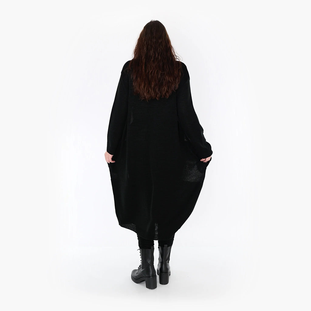  Ballonkleid von AKH Fashion aus Baumwolle, 1343.02402, Schwarz-Weiß, Streifen, Schick