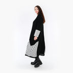  AKH Fashion Kleid in gerader Form, aus Baumwolle, 1343.02405, Schwarz-Weiß, Streifen