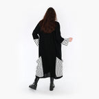  AKH Fashion Kleid in gerader Form, aus Baumwolle, 1343.02405, Schwarz-Weiß, Streifen
