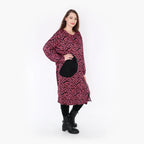  Ballonkleid von AKH Fashion aus Viskose, 1344.06942, Fuchsia-Schwarz, Schick, Modern