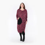  Ballonkleid von AKH Fashion aus Viskose, 1344.06942, Fuchsia-Schwarz, Schick, Modern