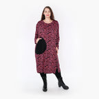  Ballonkleid von AKH Fashion aus Viskose, 1344.06942, Fuchsia-Schwarz, Schick, Modern