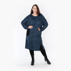  Ballonkleid von AKH Fashion aus Viskose, 1344.06942, Petrol-Schwarz, Schick, Modern