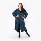  Ballonmantel von AKH Fashion aus Viskose, 1344.06976, Petrol-Schwarz, Schick, Modern