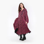  Ballonkleid von AKH Fashion aus Viskose, 1344.06984, Fuchsia-Schwarz, Schick, Modern