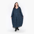  Ballonkleid von AKH Fashion aus Viskose, 1344.06984, Petrol-Schwarz, Schick, Modern