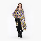  Ballonkleid von AKH Fashion aus Viskose, 1345.06980, Violett-Lime-Schwarz, Grafik, Schick