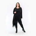  AKH Fashion Kleid in asymmetrischer Form, aus Polyester, 1348.06875, Schwarz, Schick