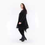  AKH Fashion Kleid in asymmetrischer Form, aus Polyester, 1348.06875, Schwarz, Schick