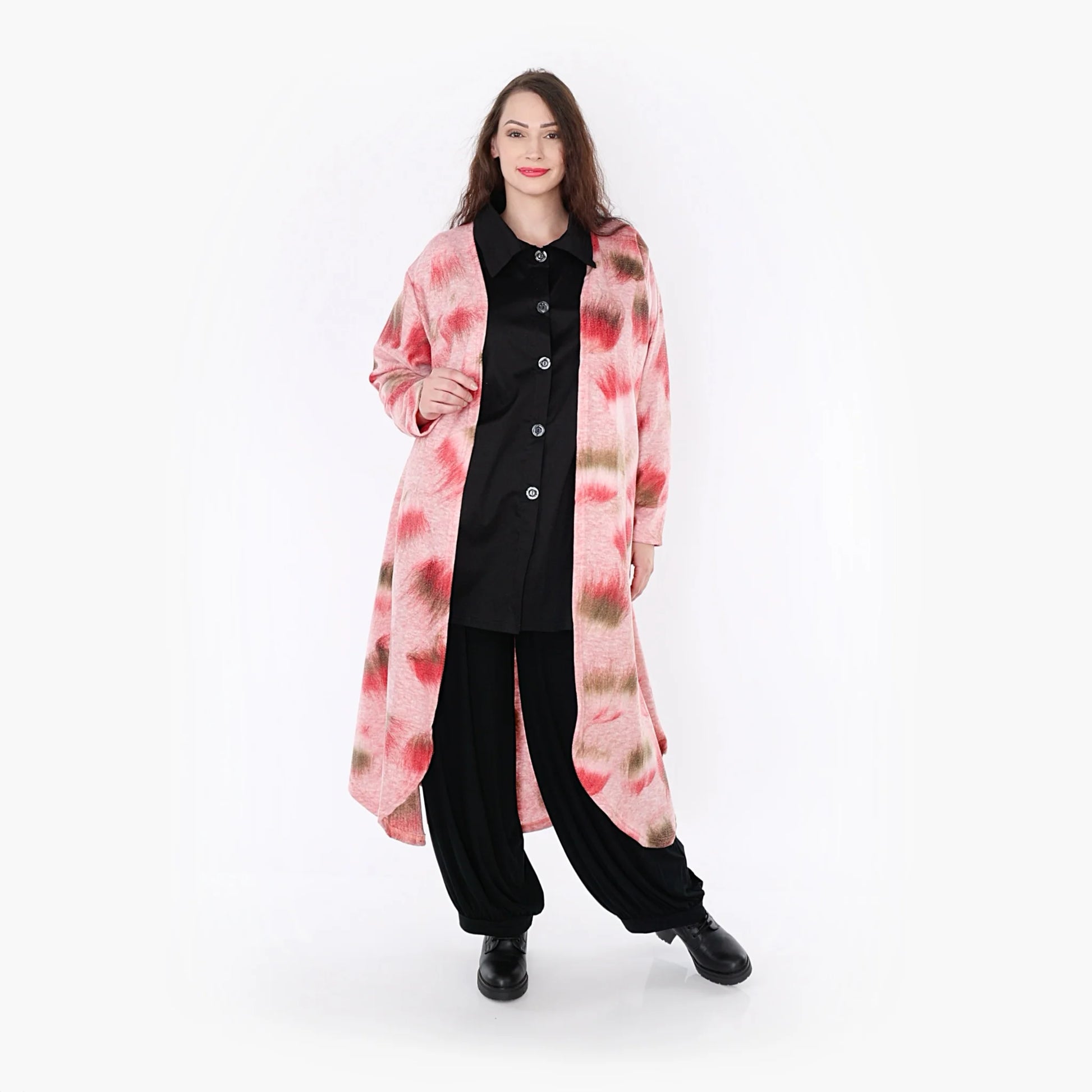  A-Form Jacke von AKH Fashion aus Materialmix, 1351.01717, Pink-Grün, Unifarben, Schick