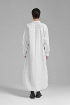  TW3 Kleid in gerundeter Form, aus Baumwolle, 1083, Weiß, Ausgefallen, mit Rucksack