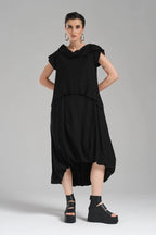  Ballonkleid von TW3 aus Polyamid, 1195, Schwarz, Schick, Modern, Ausgefallen
