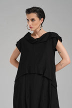  Ballonkleid von TW3 aus Polyamid, 1195, Schwarz, Schick, Modern, Ausgefallen