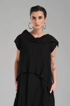  Ballonkleid von TW3 aus Polyamid, 1195, Schwarz, Schick, Modern, Ausgefallen