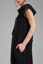  Ballonkleid von TW3 aus Polyamid, 1195, Schwarz, Schick, Modern, Ausgefallen
