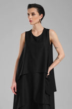  A-Form Kleid von TW3 aus Polyamid, 1197, Schwarz, Schick, Modern, Ausgefallen