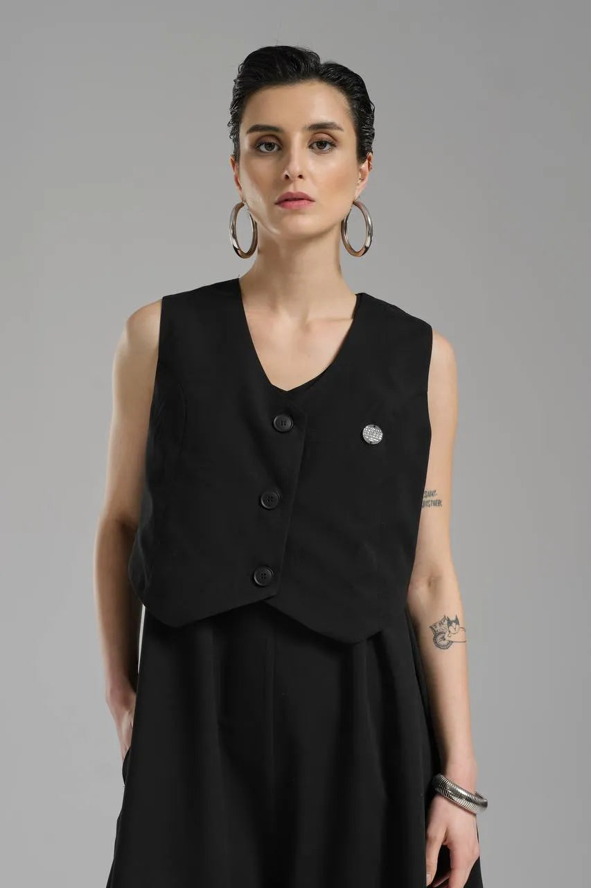  A-Form Salopette von TW3 aus Polyamid, 1221, Schwarz, Schick, Modern, Ausgefallen