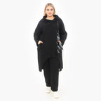  A-Form Jacke von Zedd Plus aus Baumwolle, 25084, Schwarz/Weiß/Grau, Schick, Modern, Bequem