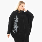  Ballonjacke von Zedd Plus aus Viskose, 25085, Schwarz/Weiß, Schick, Modern, Bequem, Schick