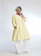  AKH Fashion Jacke in gerundeter Form, aus Baumwolle, 1058.06563, Gelb, Schick, Modern