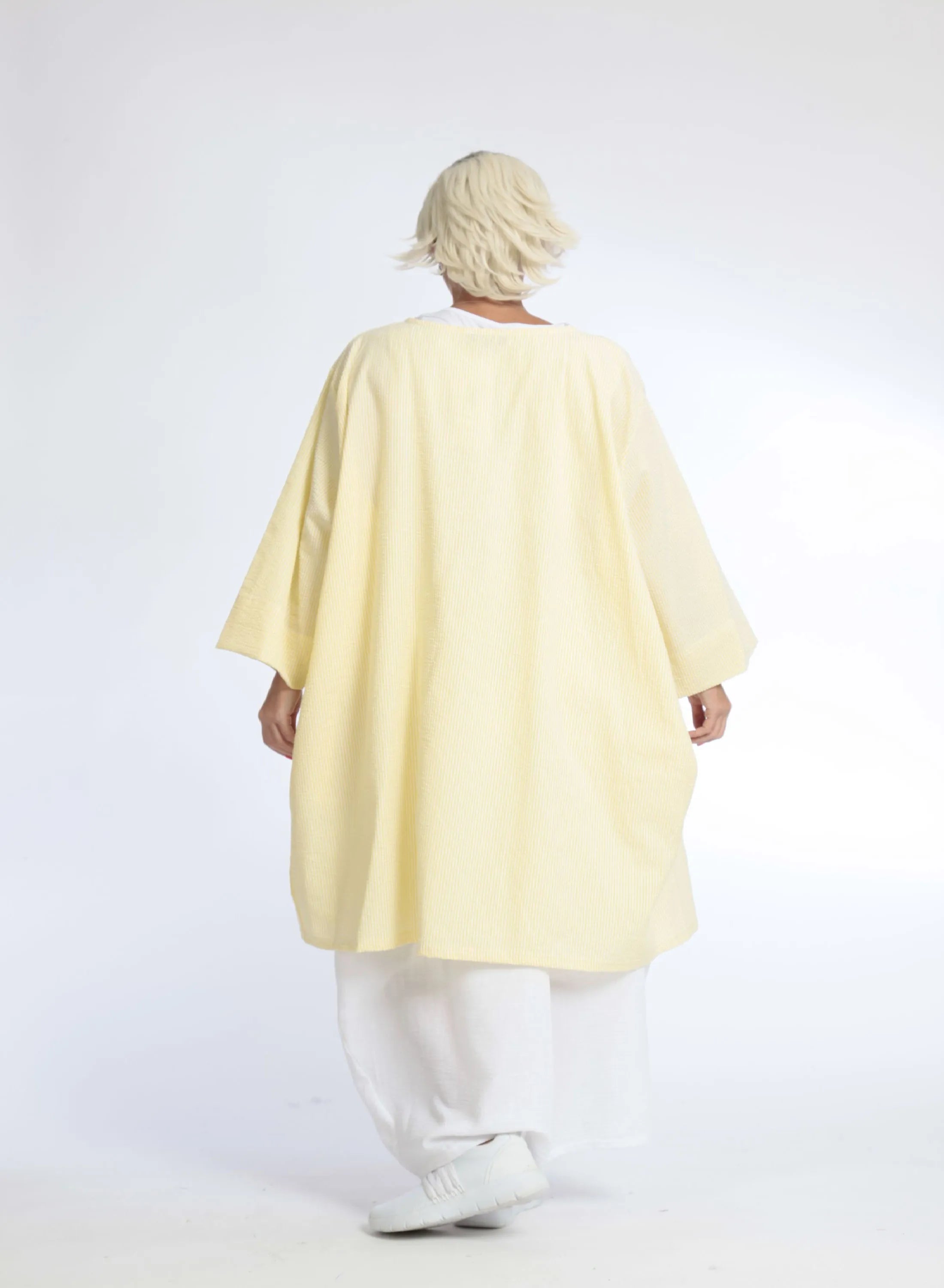  A-Form Bluse von AKH Fashion aus Baumwolle, 1058.06836, Gelb, Schick, Modern, Bequem