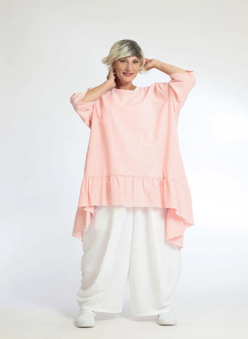  Bigshirt von AKH Fashion aus Baumwolle in Vokuhila-Form, 1058.06837, Orange, Schick, Modern