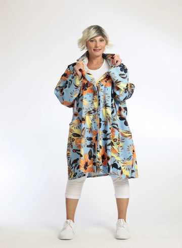  Ballonjacke von AKH Fashion aus Baumwolle, 1059.06660, Hellblau, Blumen, Schick, Modern