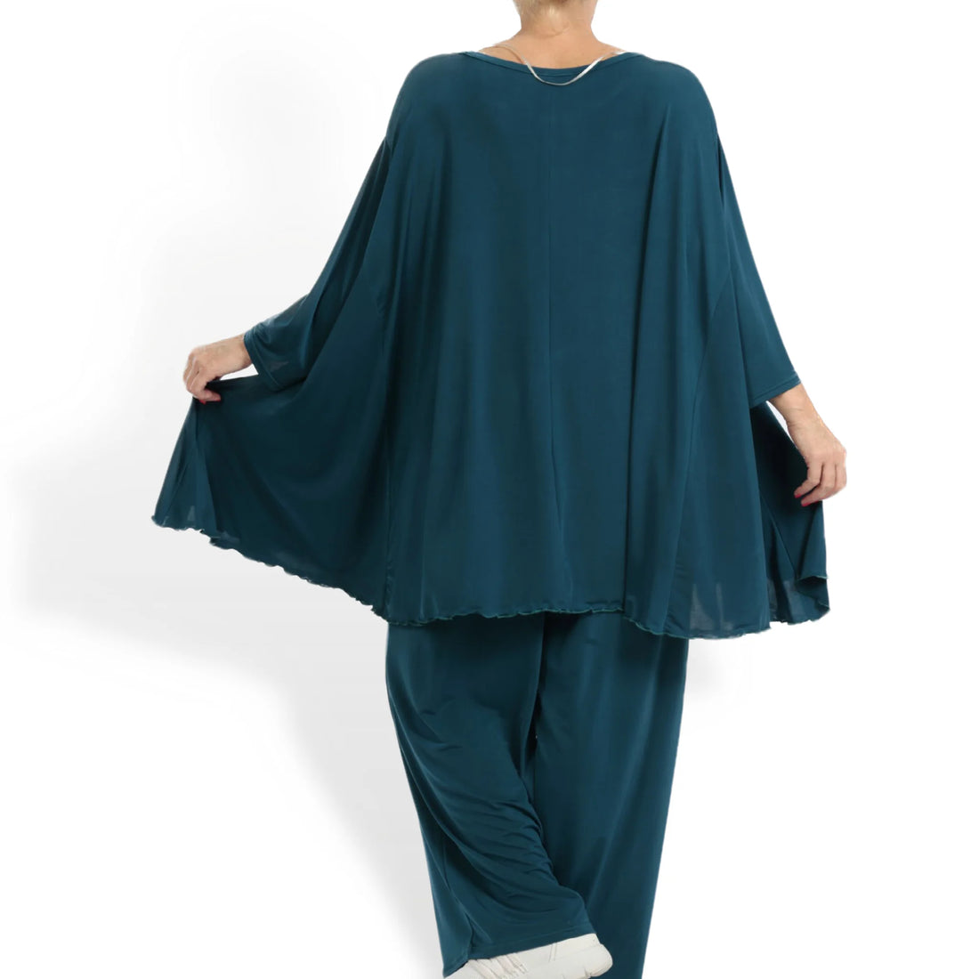  A-Form Bigshirt von AKH Fashion aus Viskose, 1111.00593, Petrol, Unifarben, Schick, Modern