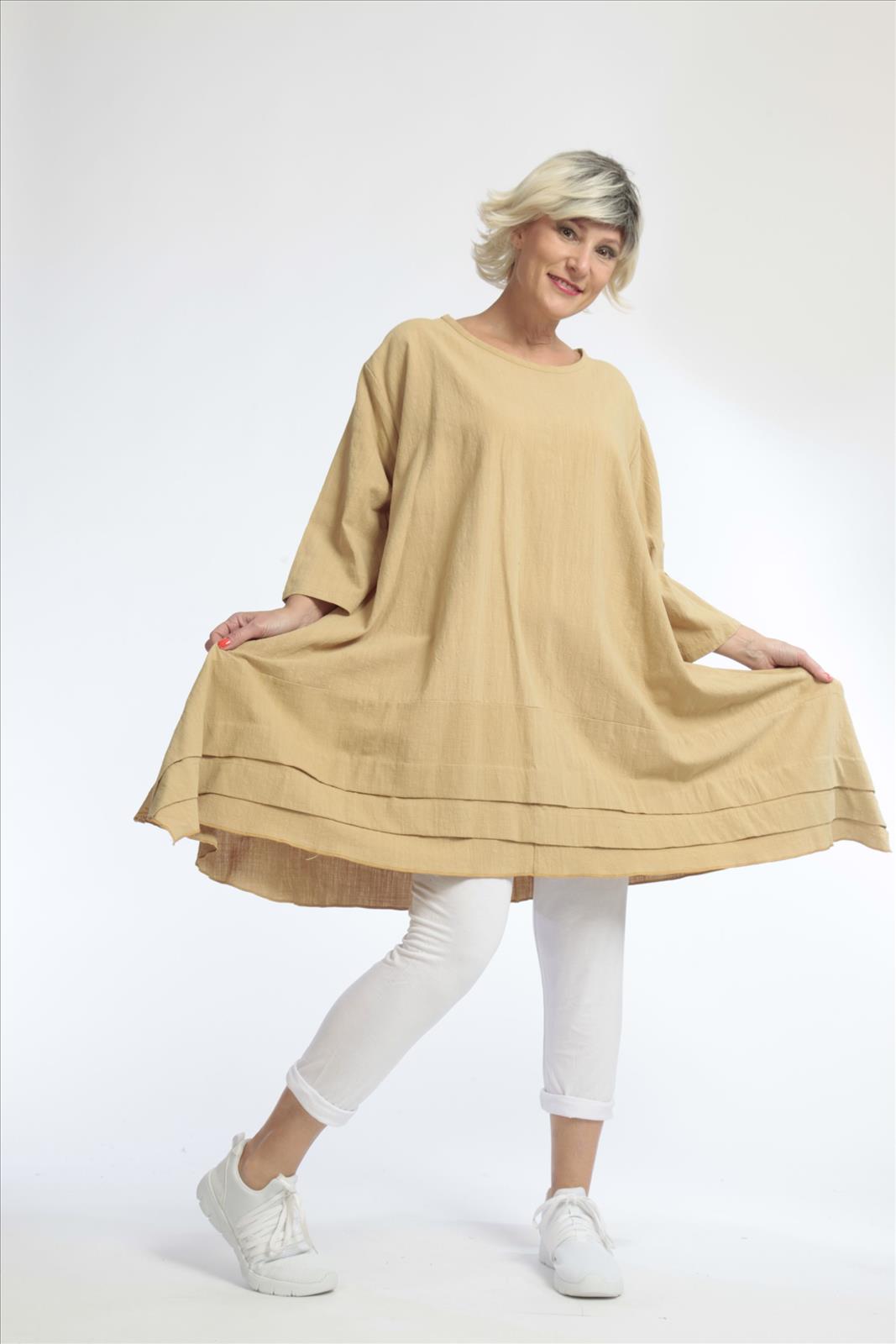  A-Form Bigshirt von AKH Fashion aus Baumwolle, 1033.06567, Beige, Unifarben, Schick, Modern