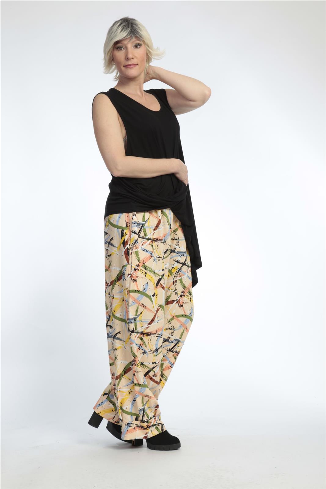 Hose von AKH Fashion aus Viskose in gerader Form, ausgefallene Lagenlook Mode