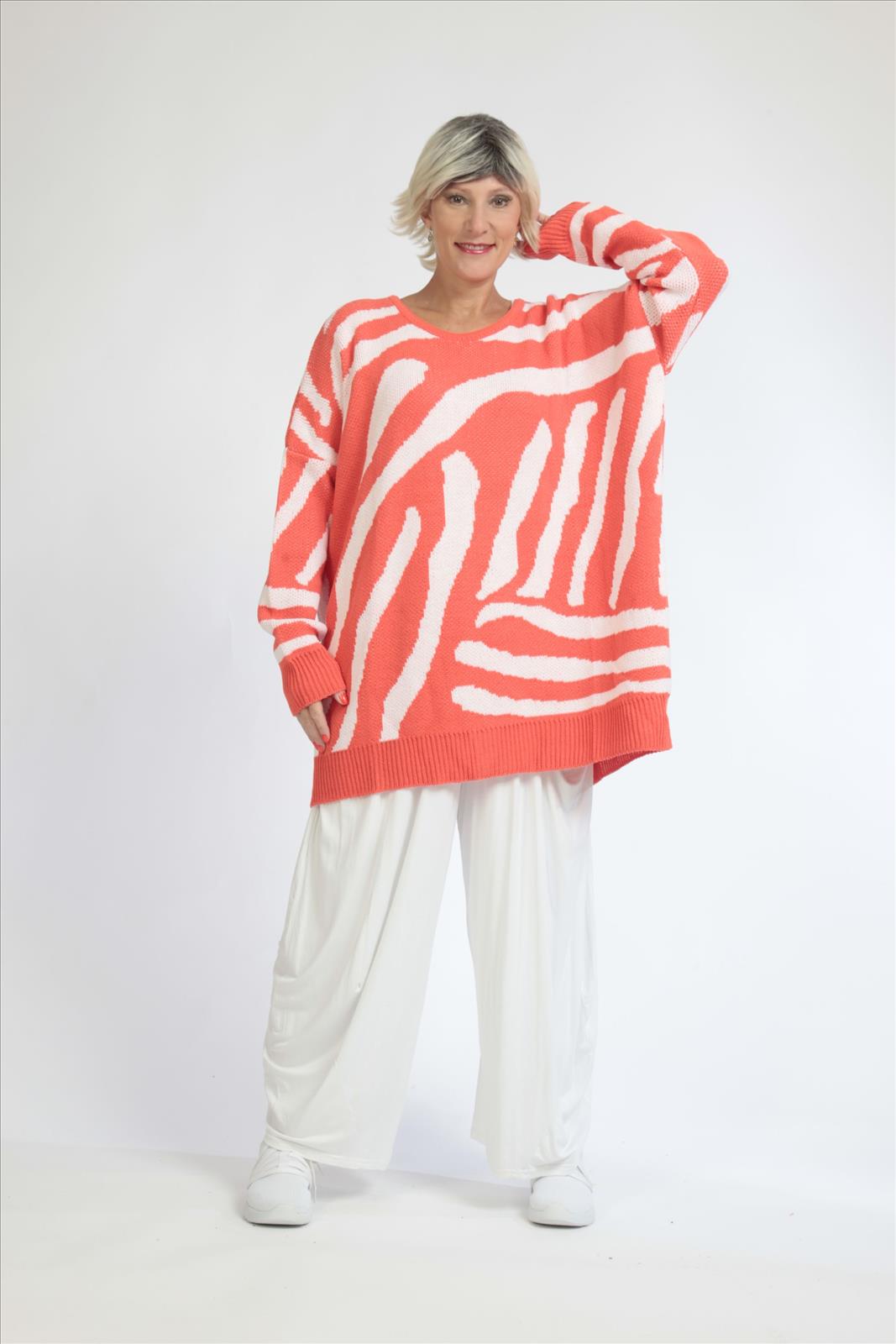  Oversize Damen Pullover in modernem Zebra-Muster, weich und leicht für perfekten Casual-Look