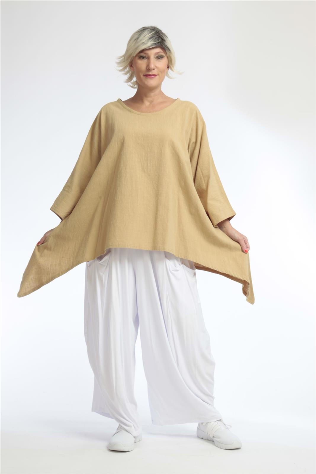  A-Form Bigshirt von AKH Fashion aus Baumwolle, 1033.06588, Beige, Unifarben, Schick, Modern