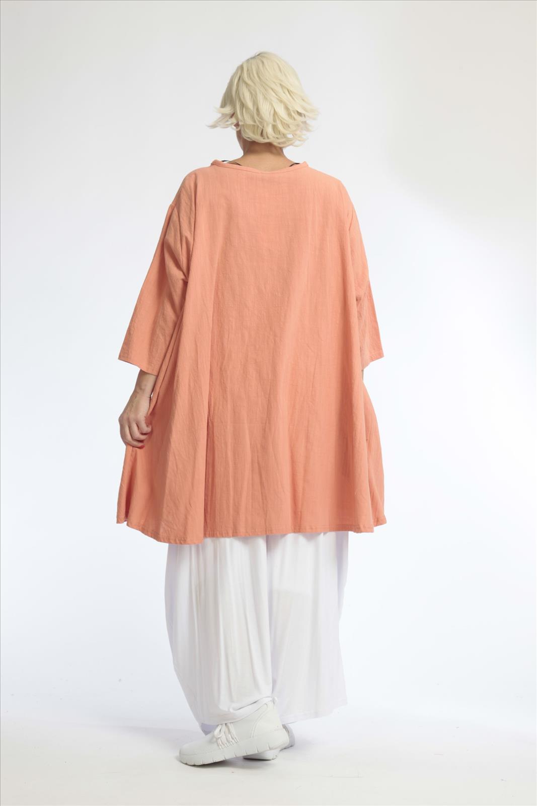  A-Form Bigshirt von AKH Fashion aus Baumwolle, 1033.06570, Apricot, Unifarben, Ausgefallen