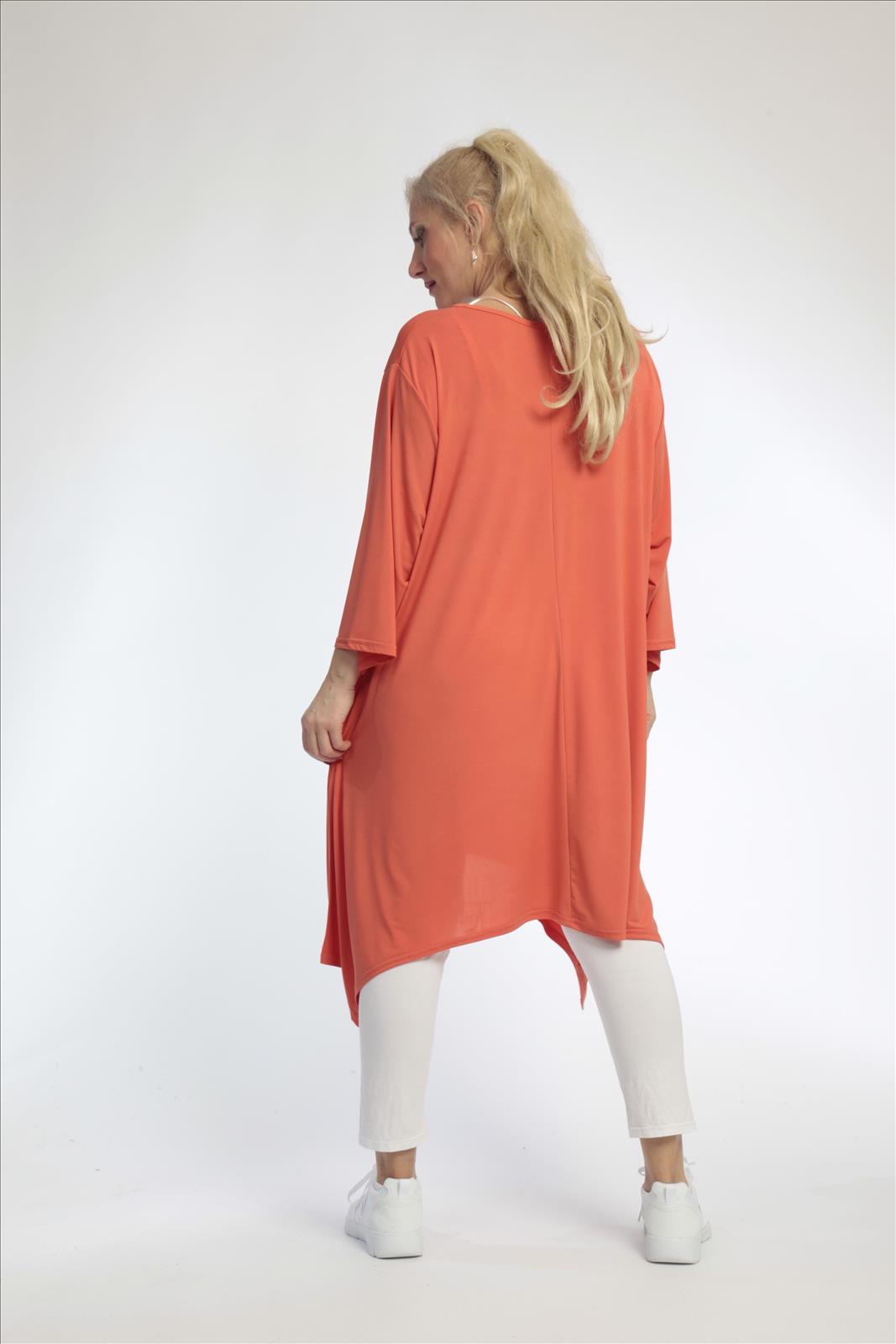  A-Form Shirt von AKH Fashion aus Materialmix, 0792.06652, Orange, Unifarben, Ausgefallen