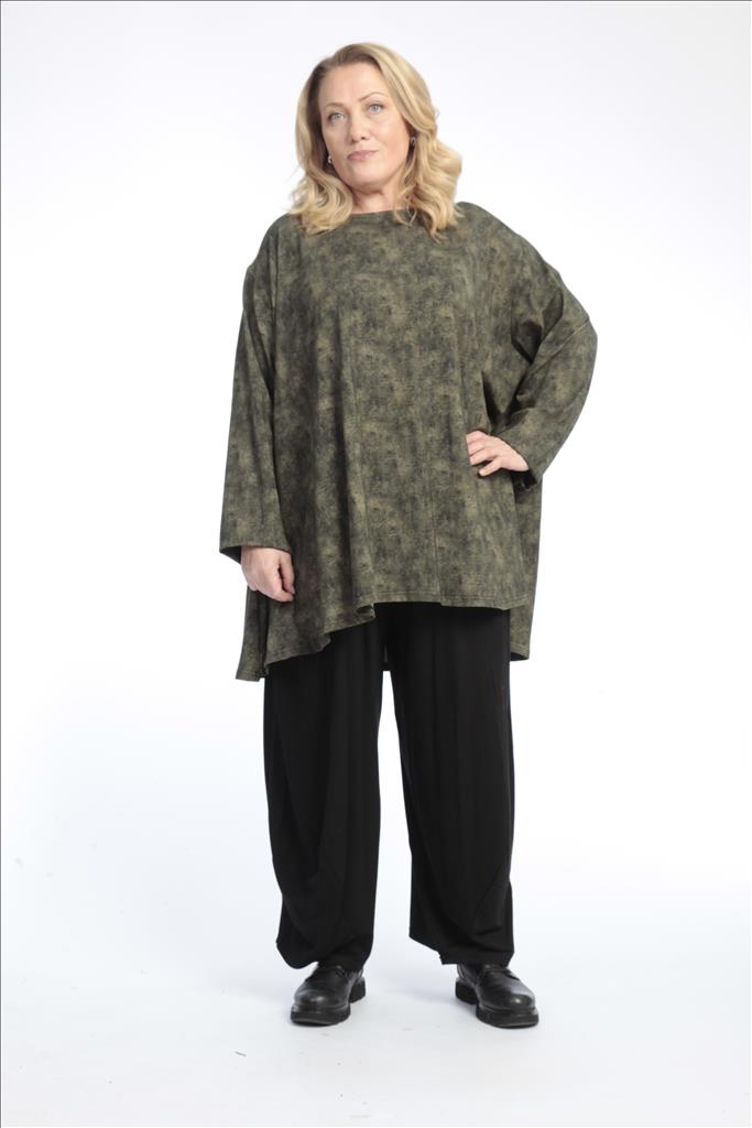  A-Form Bigshirt von AKH Fashion aus Baumwolle, 0768.00593, Oliv, Unifarben, Schick, Modern