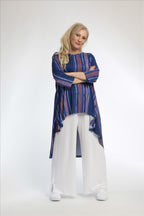 Shirt von AKH Fashion aus Viskose in Vokuhila-Form, ausgefallene Lagenlook Mode