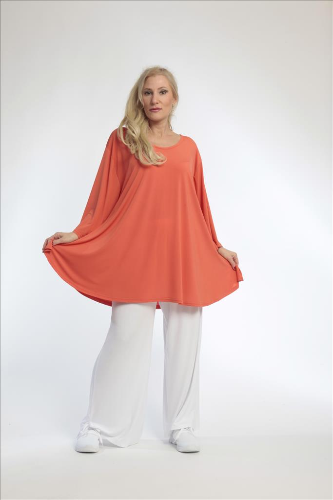  Bigshirt von AKH Fashion aus Materialmix in Glocken-Form, 0792.08971, Orange, Schick, Modern