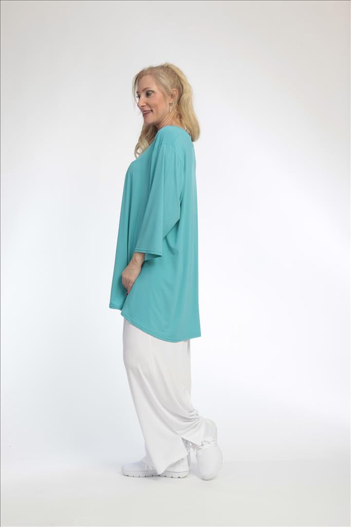  Bigshirt von AKH Fashion aus Materialmix in Glocken-Form, 0792.08971, Türkis, Schick, Modern