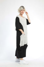  Ballonkleid von AKH Fashion aus Baumwolle, 0848.01923, Schwarz-Weiß, Punkte, Schick