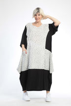  Ballonkleid von AKH Fashion aus Baumwolle, 0848.01923, Schwarz-Weiß, Punkte, Schick