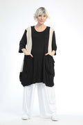  Ballonshirt von AKH Fashion aus Baumwolle, 0848.06767, Schwarz-Beige, Punkte, Schick