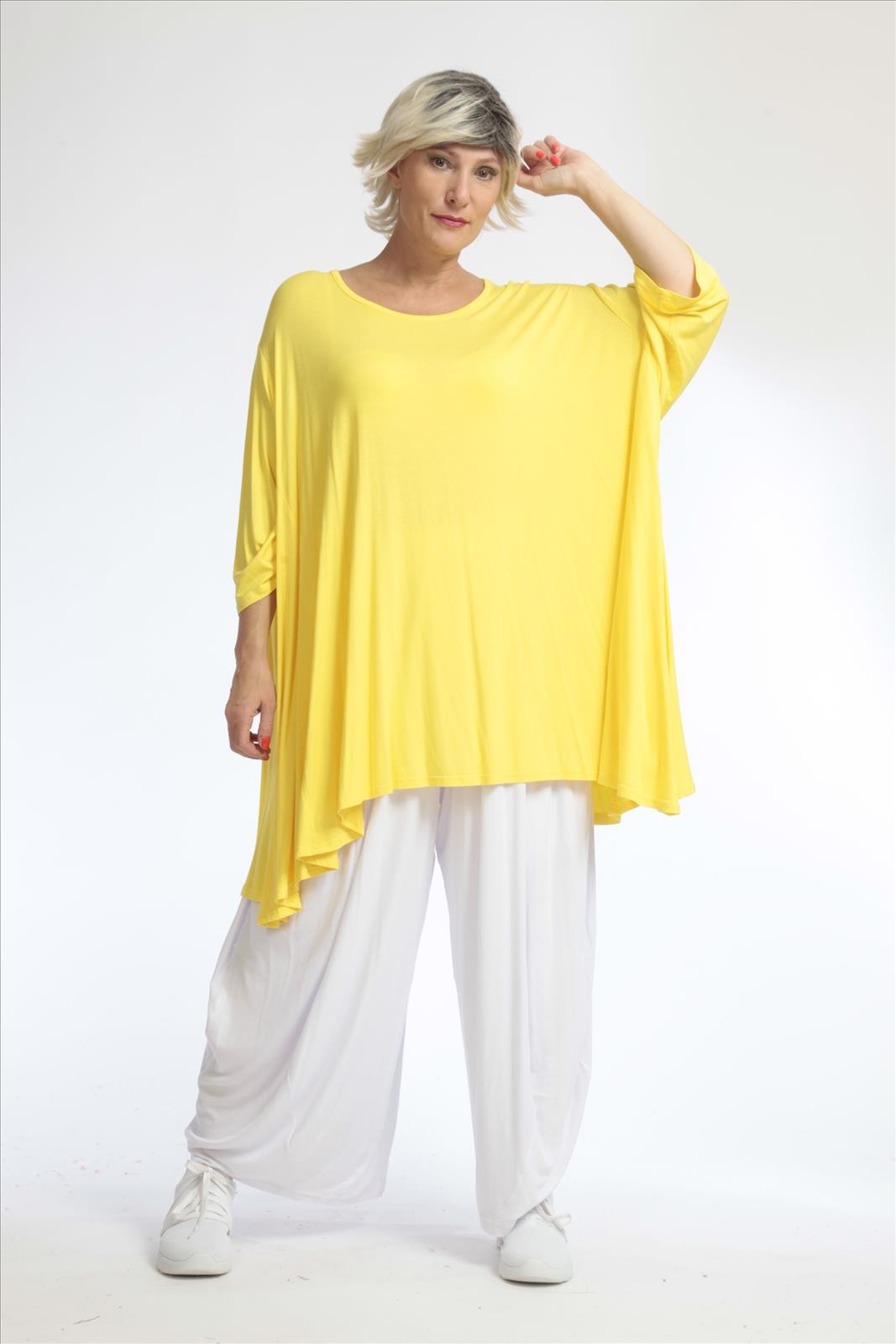  A-Form Bigshirt von AKH Fashion aus Viskose, 1018.00593, Gelb, Schick, Modern, Bequem