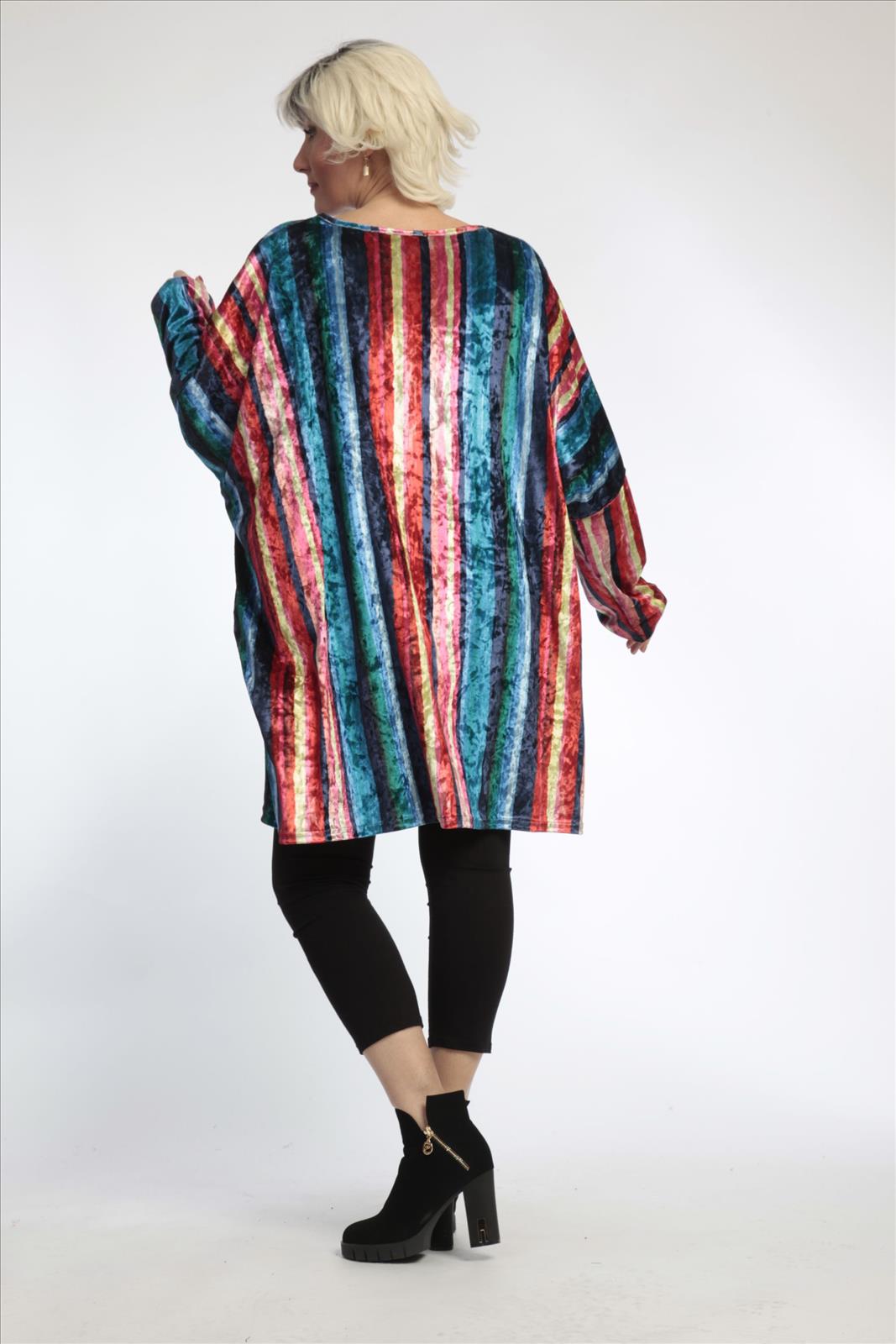  Bigshirt von AKH Fashion aus Materialmix in gerader Form, 0819.06769, Multicolor, Ausgefallen