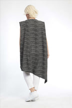  AKH Fashion Tunika in asymmetrischer Form, aus Baumwolle, 0832.06776, Schwarz-Weiß