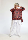  AKH Fashion Shirt in gerader Form, aus Polyester, 1075.06839, Rot-Schwarz, Blumen, Schick