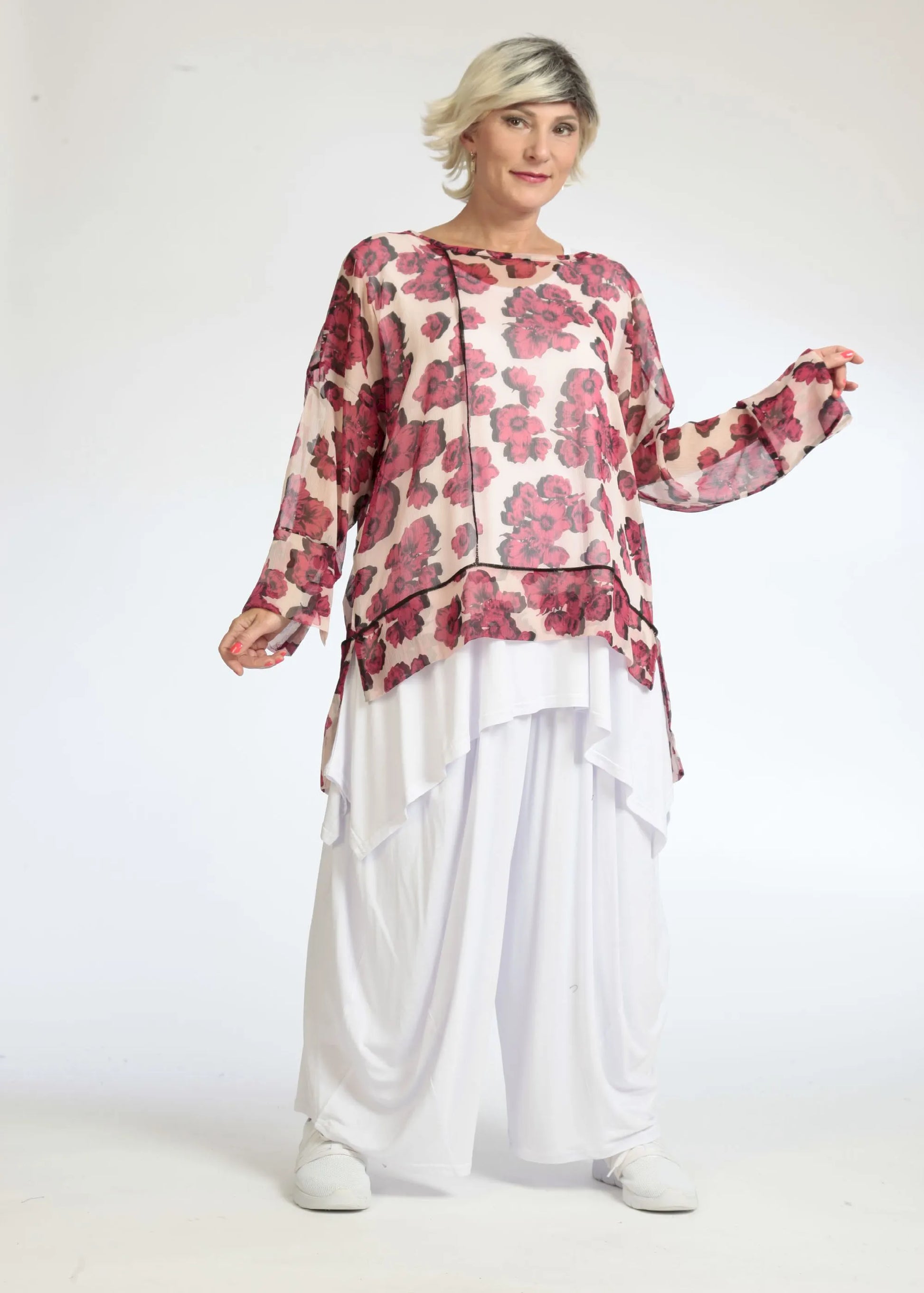  Shirt von AKH Fashion aus Polyester in gerader Form, 1077.06839, Rose-Pink, Ausgefallen