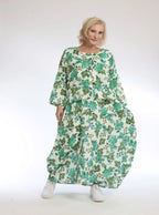  AKH Fashion Jacke in Vokuhila-Form, aus Baumwolle, 1097.00130, Grün, Blumen, Schick