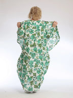  AKH Fashion Jacke in Vokuhila-Form, aus Baumwolle, 1097.00130, Grün, Blumen, Schick