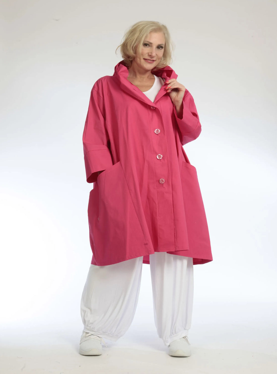  Jacke von AKH Fashion aus Baumwolle in gerader Form, 1109.06660, Fuchsia, Schick, Modern